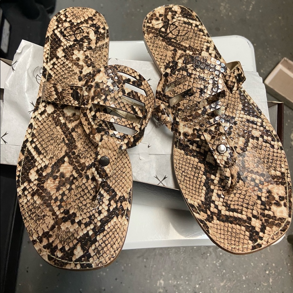 Snake Sandals Tan Sandals Brown Sandals Flipflops